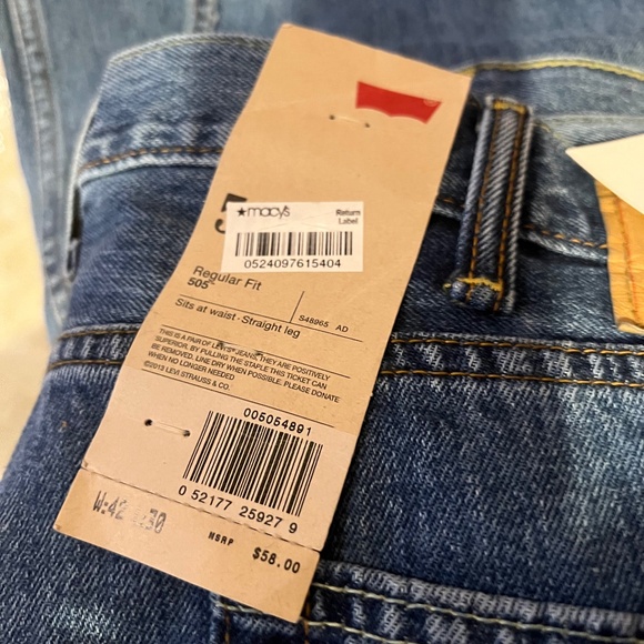 Levi 505 Jeans 100% Cotton 5 Pocket Classic Fit - Picture 3 of 7